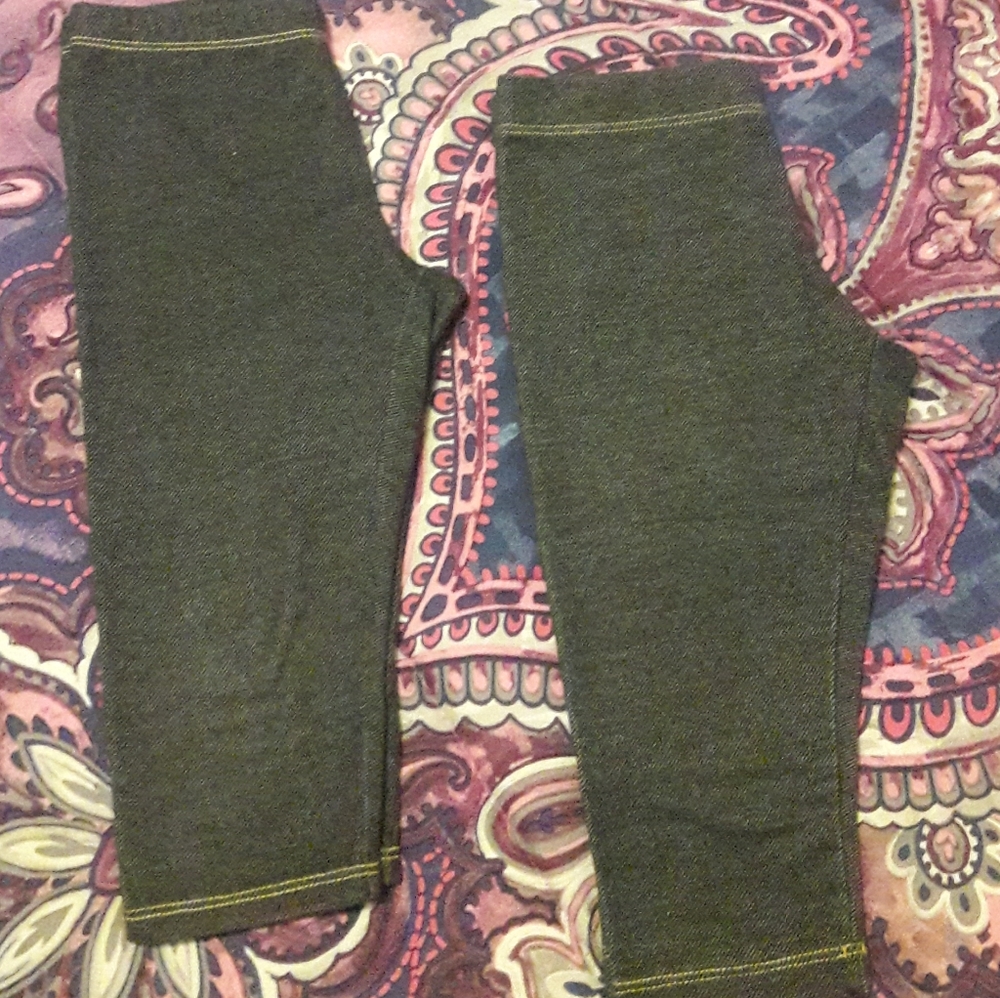 2 pairs girls denim capri jeggings
